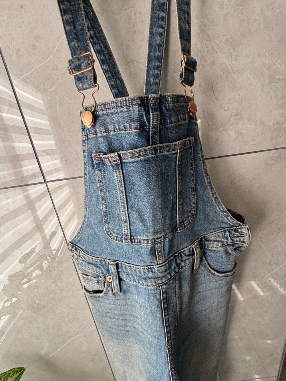 Universal Thread Light Blue Denim Overalls with Adjustable Straps